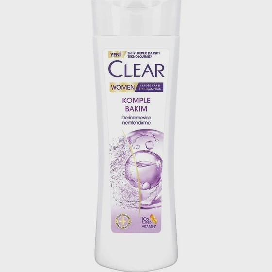 شامپو مو زنانه کلیر CLEAR مدل KOMPLE BAKIM بنفش حجم 350 میلی(واردات قانونی از منطقه آزاد ارس)