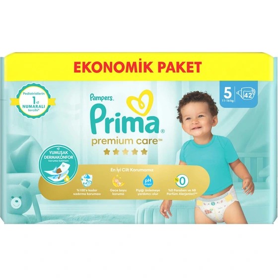 پوشک کودک پریما سایز 5 بسته 42 عددی لهستانی Prima (واردات قانونی از منطقه آزاد ارس)