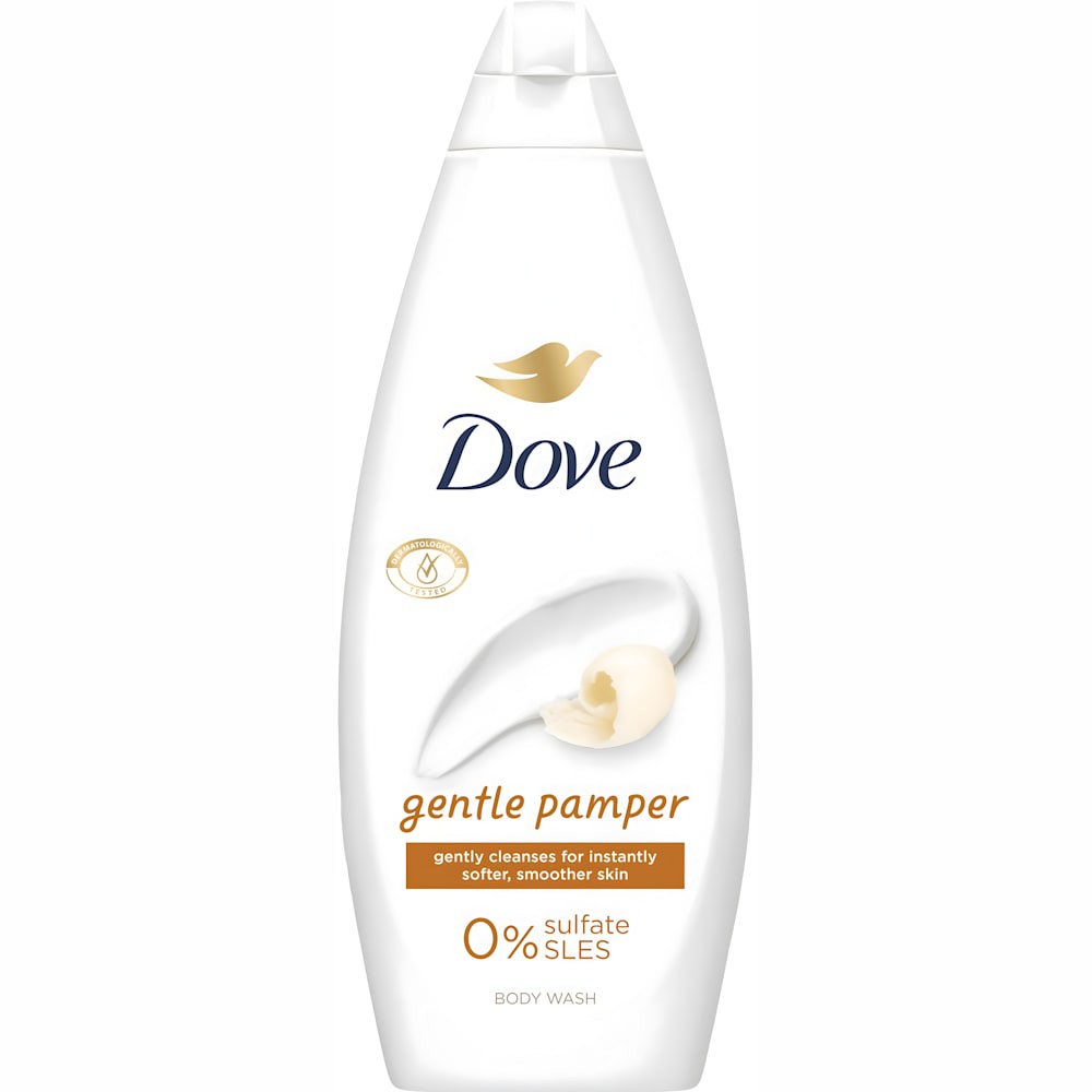 شامپو بدن داو بدون سولفات برای پوست های حساس Dove Gentle Pamper با حجم 720 میلی(واردات قانونی از منطقه آزاد ارس)