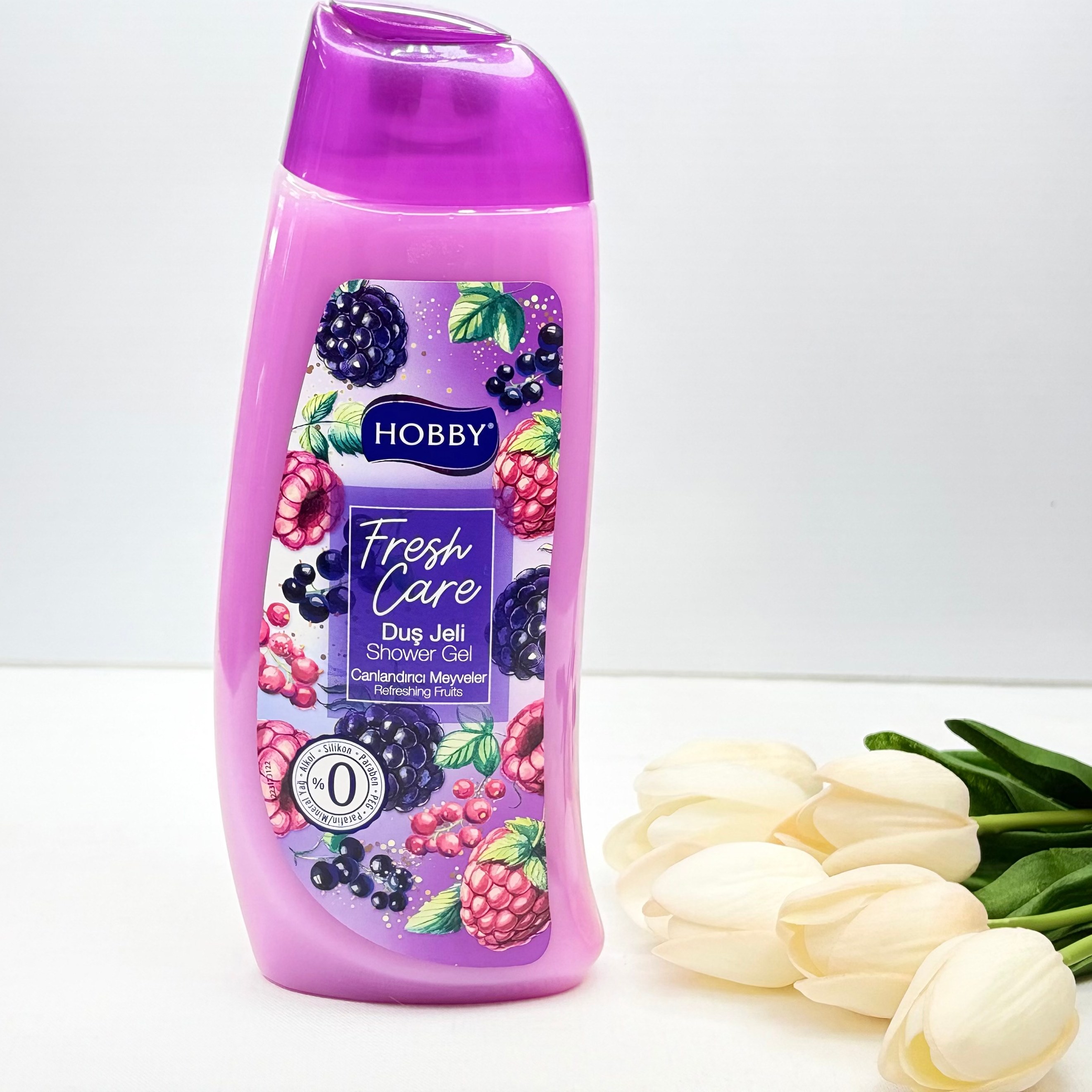 شامپو بدن هوبی Hobby مدل Fresh Care حاوی عصاره شاه توت و تمشک مناسب انواع پوست ها با حجم 500 میلی(واردات قانونی از من...