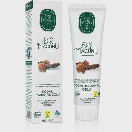 خمیردندان گیاهی ایوب صبری با عصاره طبیعی میخک با حجم 90 میلی(واردات قانونی از منطقه آزاد ارس)