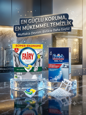 پک اقتصادی قرص ماشین ظرفشویی فیری ۷۲ عددی و نمک