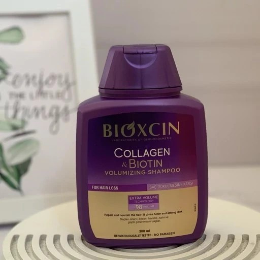 شامپو bioxسین بنفش مدل کلاژن و بیوتین ، ضد ریزش و حجم دهنده ، مناسب برای انواع موها به‌ویژه موهای کم‌پشت ، نازک و مستعد ریزش با حجم 300 میلی(واردات قانونی از منطقه آزاد ارس)
