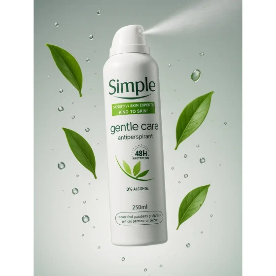 اسپری ضدتعریق simپل مدل Gentle Care ، محافظت 48 ساعته ، مناسب برای پوست های حساس ، با حجم ۲۵۰ میلی(واردات قانونی از منطقه آزاد ارس)