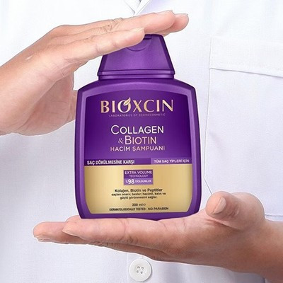 شامپو bioکسین بنفش مدل کلاژن و بیوتین ، ضد ریزش و حجم دهنده ، مناسب برای انواع موها بهویژه موهای کمپشت ، نازک و مستعد ریزش ، با حجم 300 میلی(واردات قانونی از منطقه آزاد ارس)