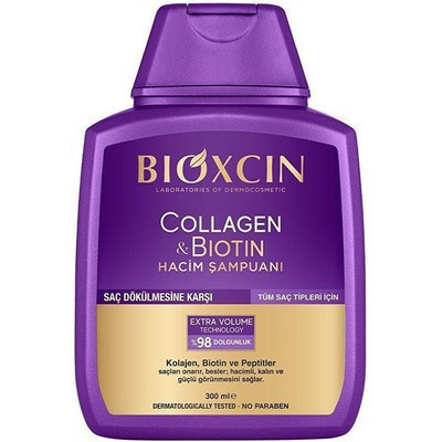 شامپو bioکسین بنفش مدل کلاژن و بیوتین ، ضد ریزش و حجم دهنده ، مناسب برای انواع موها بهویژه موهای کمپشت ، نازک و مستعد ریزش ، با حجم 300 میلی(واردات قانونی از منطقه آزاد ارس)