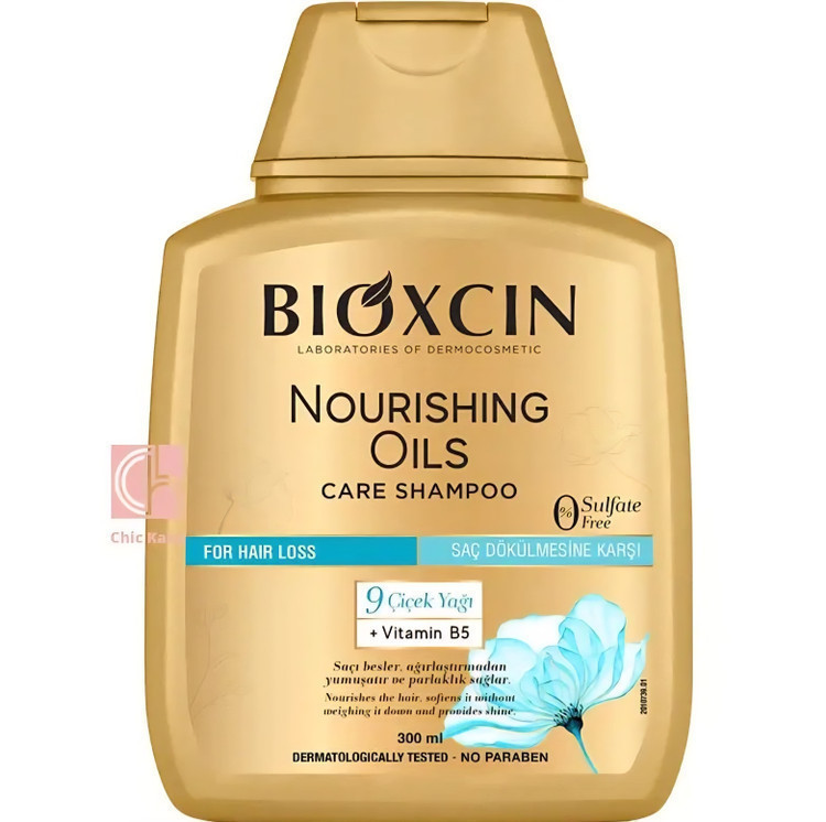 شامپو طلایی bioکسین مدل Nourishing Oils ، بدون سولفات حاوی 9 روغن مغذی ، مناسب برای موهای خشک و آسیب دیده ، با حجم 300 میلی(واردات قانونی از منطقه آزاد ارس)