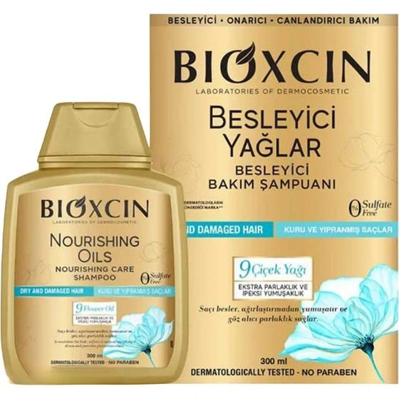 شامپو طلایی bioکسین مدل Nourishing Oils ، بدون سولفات حاوی 9 روغن مغذی ، مناسب برای موهای خشک و آسیب دیده ، با حجم 300 میلی(واردات قانونی از منطقه آزاد ارس)