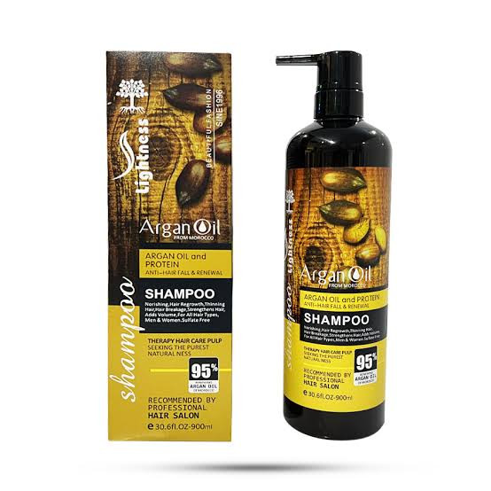 پک شامپو و ماسک مو بدون سولفات Lighیتنس ، تقویت کننده مو ، حاوی روغن آرگان و پروتئین (واردات قانونی از منطقه آزاد ارس)