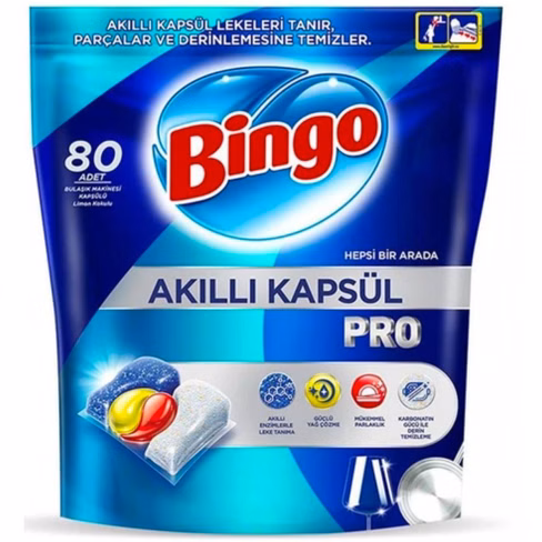 قرص ماشین ظرفشویی بینگو پرو ، بسته 80 عددی(واردات قانونی از منطقه آزاد ارس)
