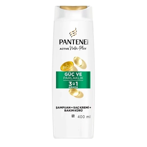 شامپو مو Paنتن مدل Guc Ve Parlaklik 3 in 1 ، تقویت کننده ، با حجم 400 میلی(واردات قانونی از منطقه آزاد ارس)