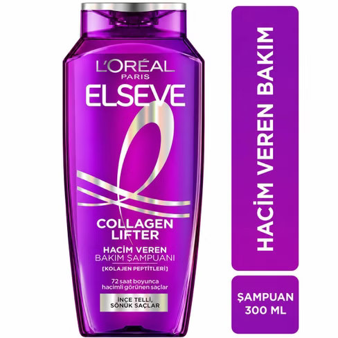 شامپو elسیو مدل Collagen Lifter ، حجم دهنده مو ، حاوی کلاژن ، مناسب موهای نازک و کم‌حجم با حجم 300 میلی(واردات قانونی از منطقه آزاد ارس)